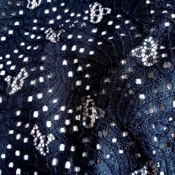 PRETTY LACE OVER NUDE LINER VINTAGE STYLE BLOUSE WOMEN'S XL - Picture 12 of 13